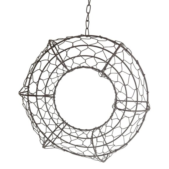 10 inch Hanging Wire and Metal Wreath Succulent Plant Basket With Chain Hook For - Picture 8 of 12